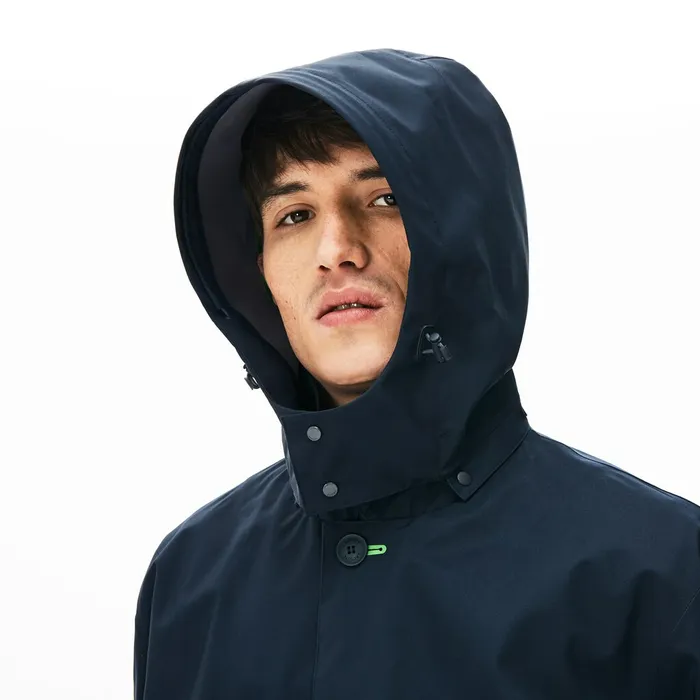 3In1 Lightweight WaterResistant Parka Dark Grey Mens Lacoste Jackets and Coats Cheap On Sale