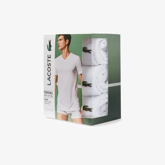 3 Pack of Plain TShirts White Mens Lacoste Underwear For Sale
