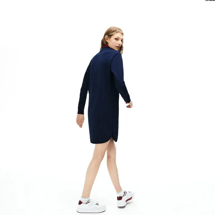3DLettering Fleece Sweatshirt Dress Navy Blue Womens Lacoste Dresses and Skirts Online Outlet Store