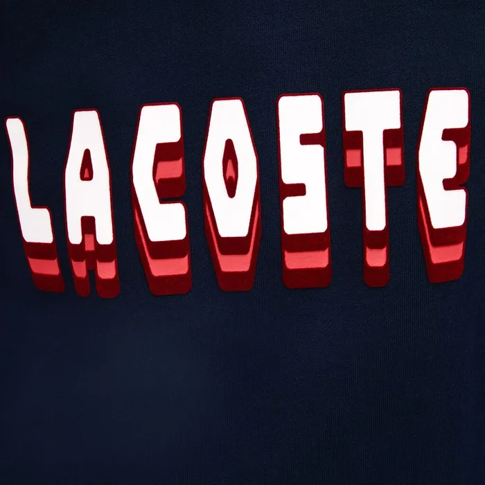 3DLettering Fleece Sweatshirt Dress Navy Blue Womens Lacoste Dresses and Skirts Online Outlet Store