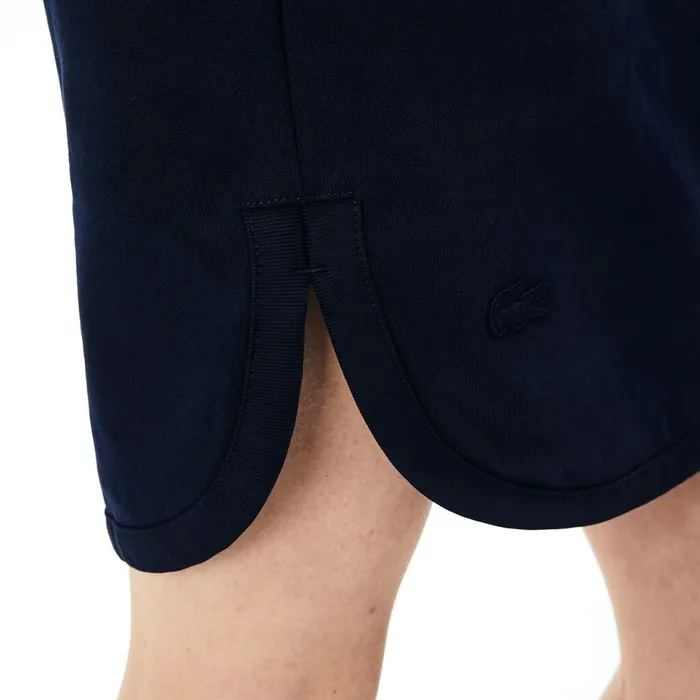 3DLettering Fleece Sweatshirt Dress Navy Blue Womens Lacoste Dresses and Skirts Online Outlet Store