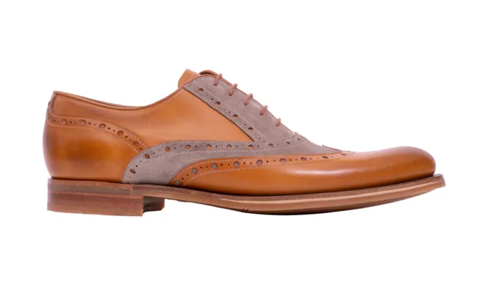 Abingdon 8211 Cedar CalfParchment Suede Mens Barker Shoes Brogues