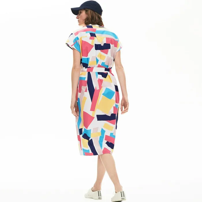 AbstractPrint Shirtdress White Womens Lacoste Dresses and Skirts Gift 4 You