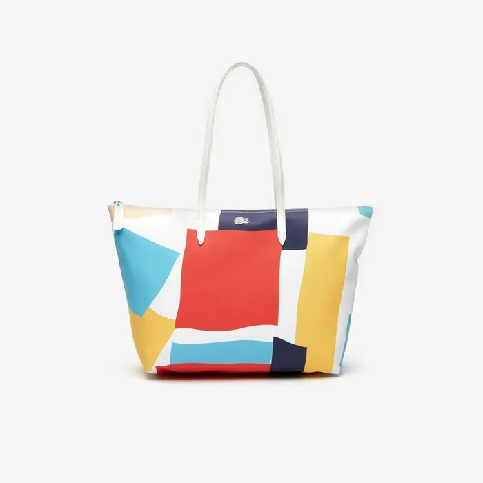 Abstract Print Shopping Bag L Allover Womens Lacoste Bags Near Me