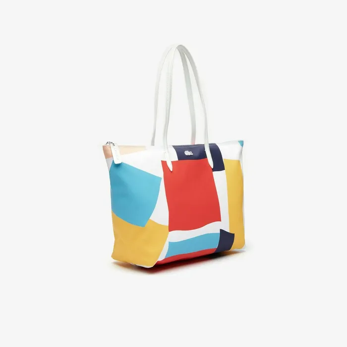 Abstract Print Shopping Bag L Allover Womens Lacoste Bags Near Me