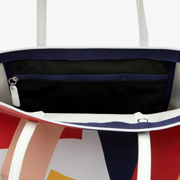 Abstract Print Shopping Bag L Allover Womens Lacoste Bags Near Me