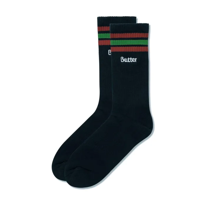 Accessories Men Butter Goods Stripe Socks Black