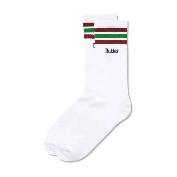 Accessories Men Butter Goods Stripe Socks White 