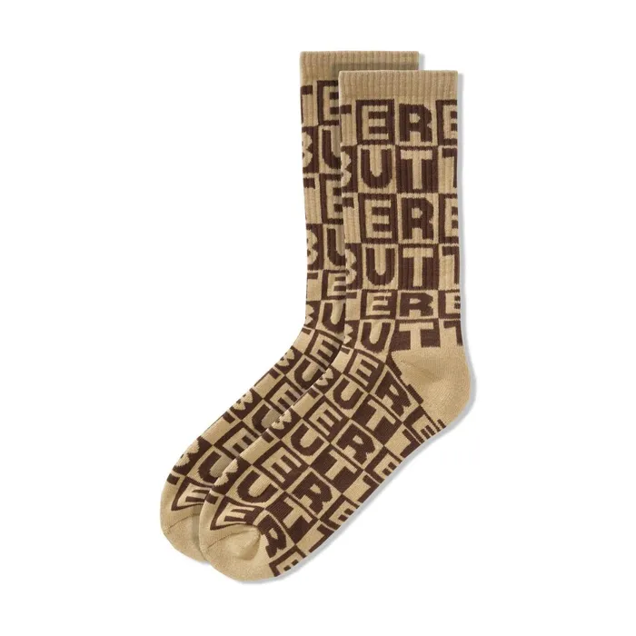 Accessories Men Butter Goods Tile Socks Brown