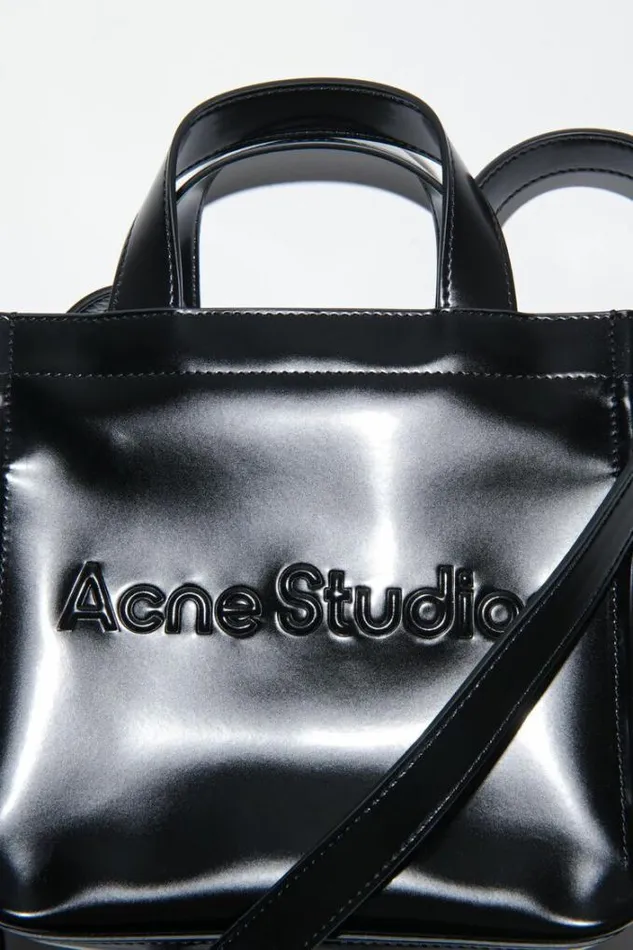 Acne Studios Bags Man Logo Mini Shoulder Tote Bag Black