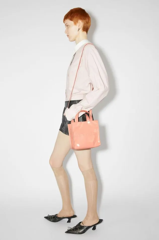 Acne Studios Bags Man Logo Mini Shoulder Tote Bag Salmon Pink