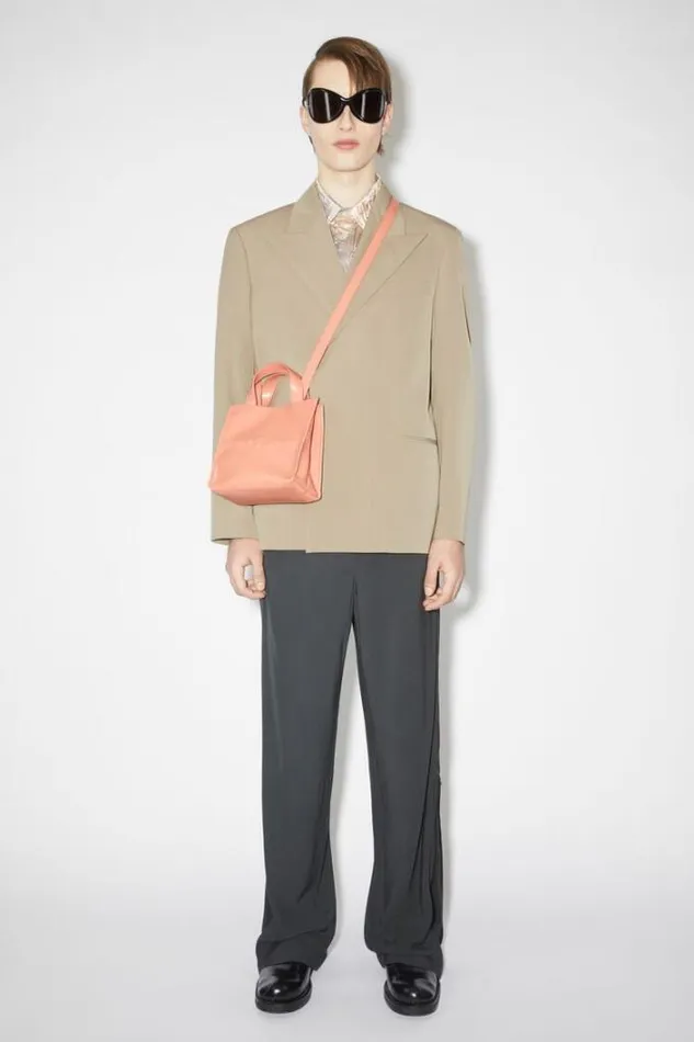 Acne Studios Bags Man Logo Mini Shoulder Tote Bag Salmon Pink