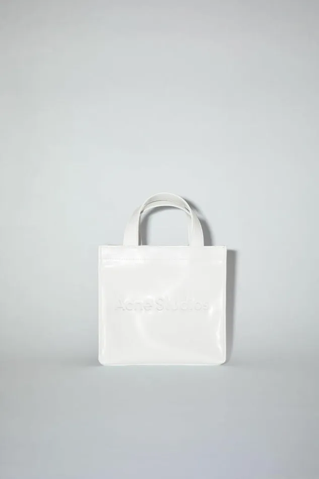 Acne Studios Bags Man Logo Mini Shoulder Tote Bag White