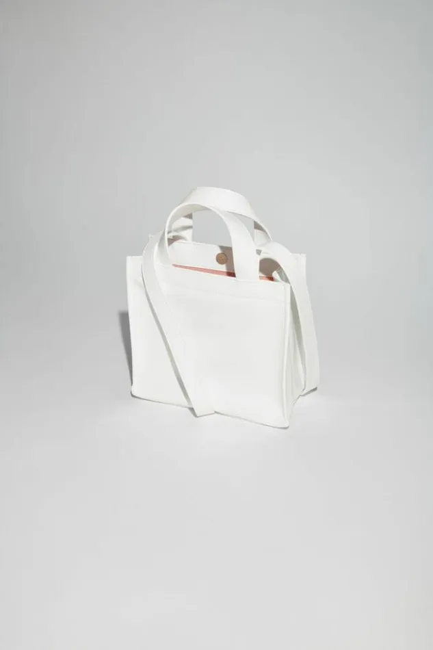 Acne Studios Bags Man Logo Mini Shoulder Tote Bag White
