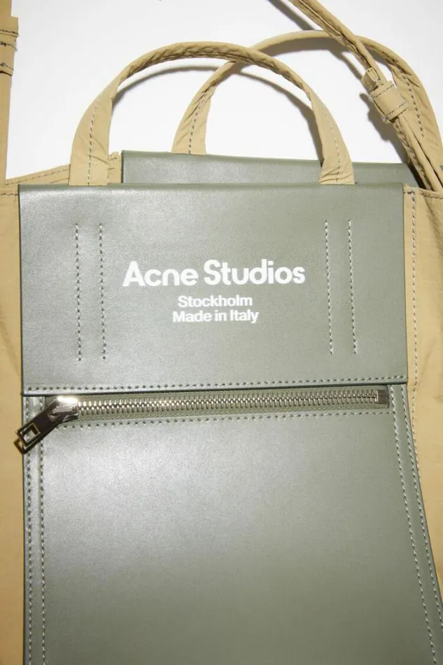 Acne Studios Bags Man PAPERY NYLON TOTE BAG Olive GreenGreen