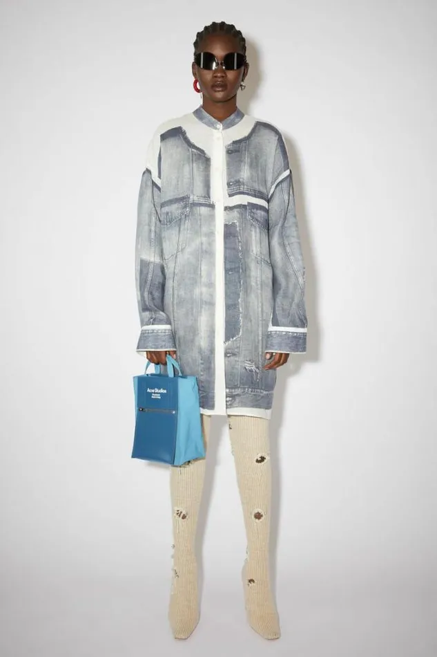 Acne Studios Bags Man Papery Nylon Tote Bag Powder BlueBlue