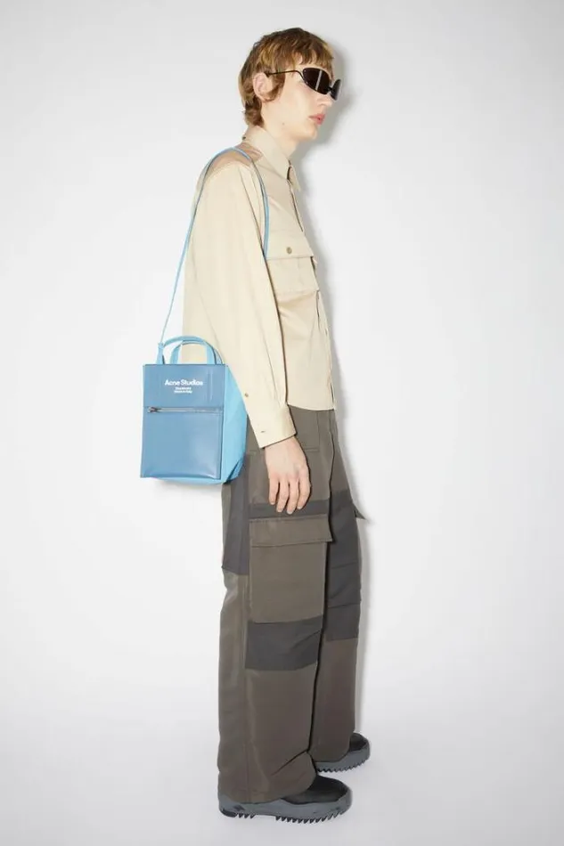 Acne Studios Bags Man Papery Nylon Tote Bag Powder BlueBlue