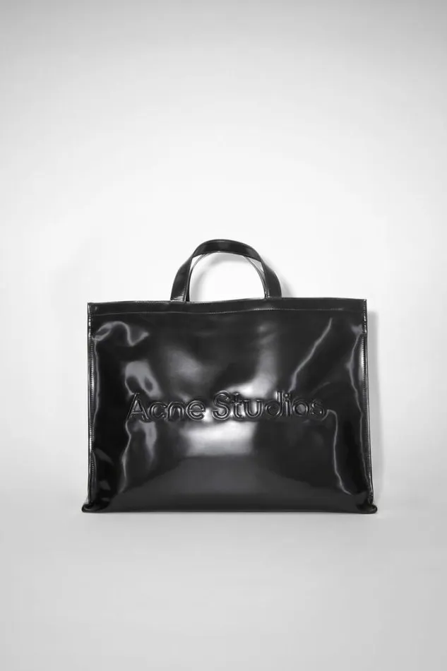 Acne Studios Bags Woman Logo Shoulder Tote Bag Black