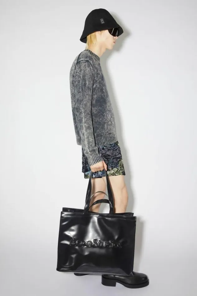 Acne Studios Bags Woman Logo Shoulder Tote Bag Black