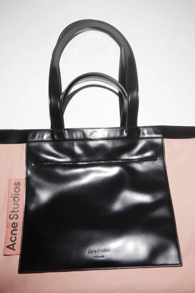 Acne Studios Bags Woman Logo Shoulder Tote Bag Black