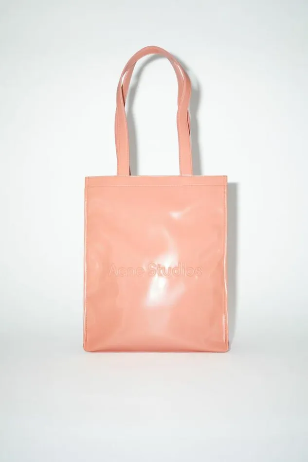 Acne Studios Bags Woman Logo Shoulder Tote Bag Salmon Pink