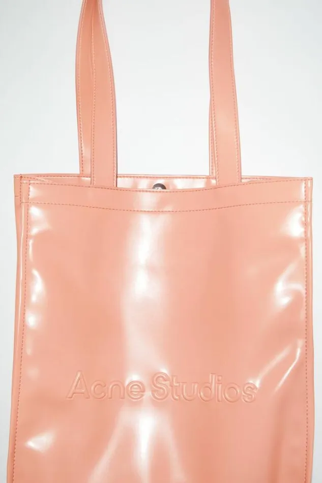 Acne Studios Bags Woman Logo Shoulder Tote Bag Salmon Pink