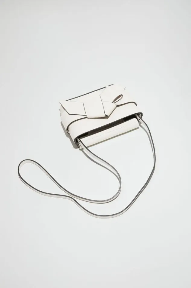 Acne Studios Bags Woman Musubi Mini Crossbody Bag WhiteBlack