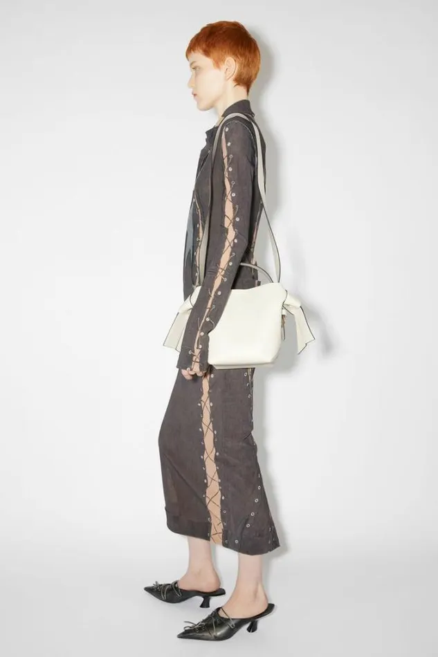 Acne Studios Bags Woman Musubi Mini Shoulder Bag WhiteBlack