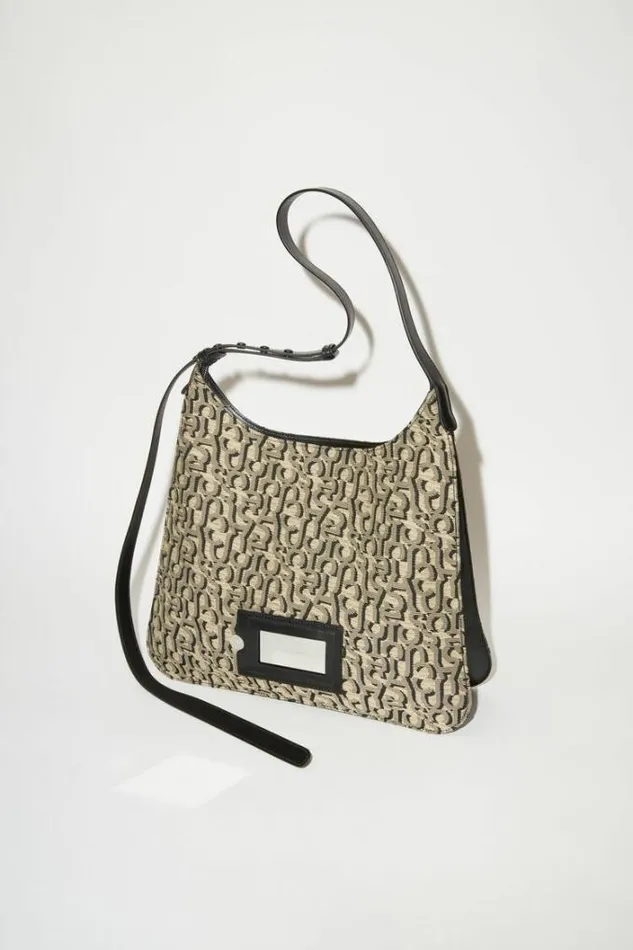 Acne Studios Bags Woman Platt Shoulder BagRunway Show BeigeBlack
