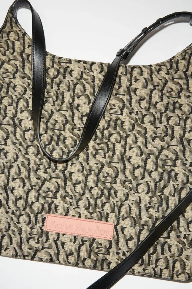 Acne Studios Bags Woman Platt Shoulder BagRunway Show BeigeBlack