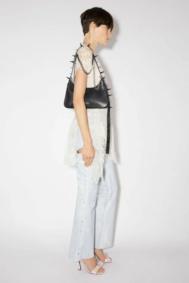 Acne Studios Bags Woman Platt Spike Mini Shoulder BagRunway Show Black