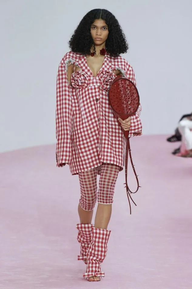 Acne Studios Bags Woman Spike Shoulder BagRunway Show Red