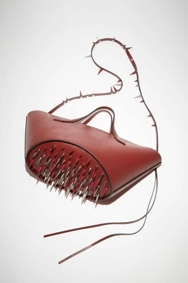 Acne Studios Bags Woman Spike Shoulder BagRunway Show Red