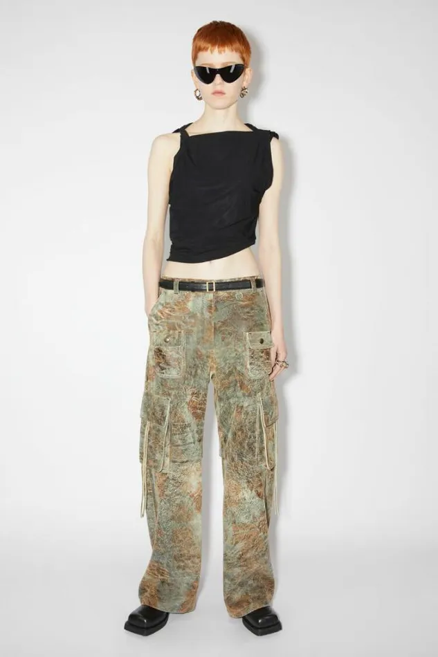 Acne Studios Belts Woman Leather Buckle Belt BlackGold