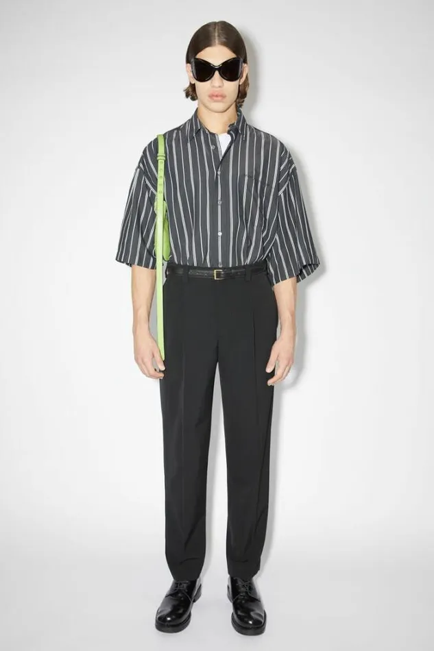 Acne Studios Belts Woman Leather Buckle Belt BlackGold