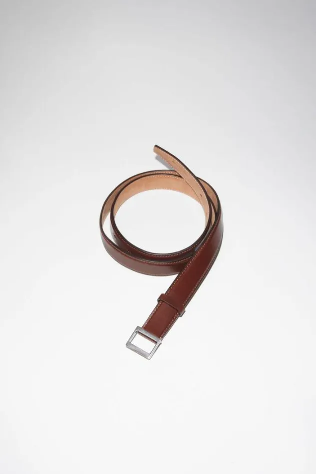 Acne Studios Belts Woman Leather Buckle Belt Brown