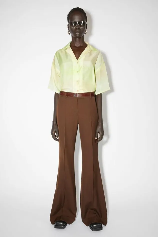 Acne Studios Belts Woman Leather Buckle Belt Brown