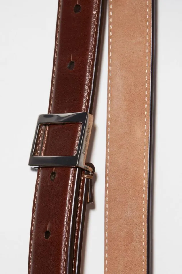 Acne Studios Belts Woman Leather Buckle Belt Brown