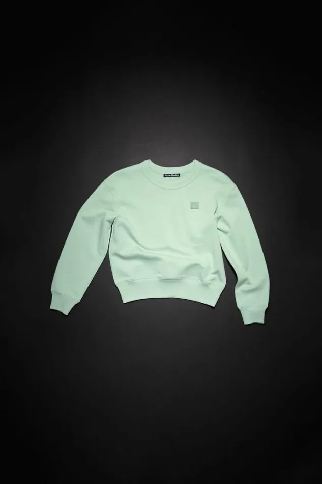 Acne Studios Children Man Face Logo Sweater Soft Green