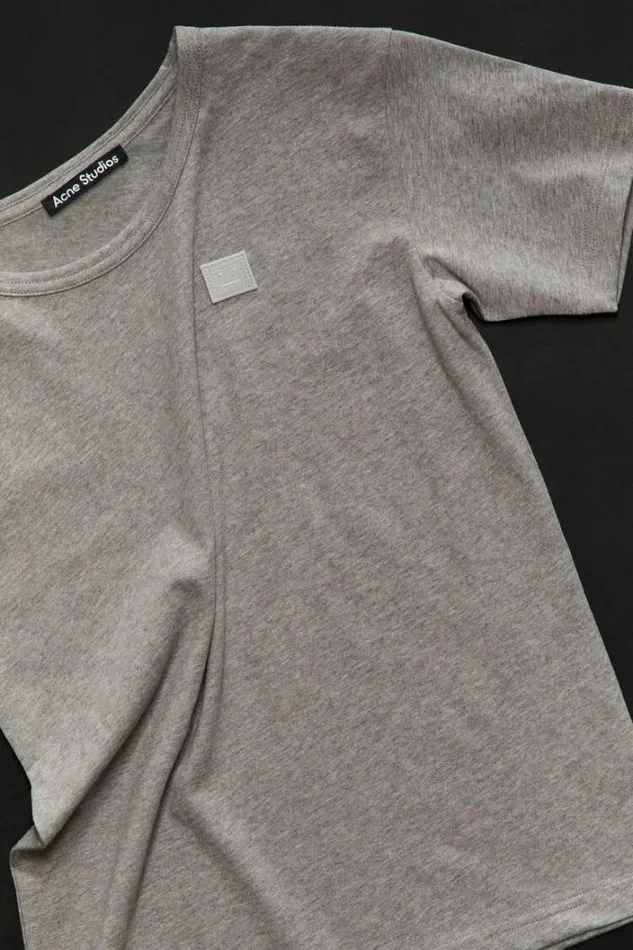 Acne Studios Children Woman Crew Neck Tshirt Light Grey Melange