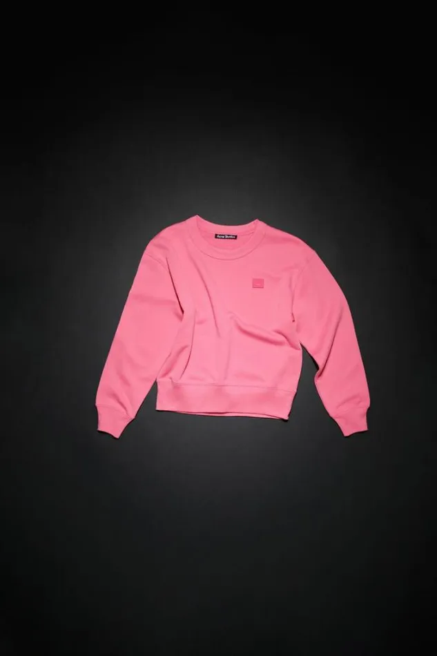 Acne Studios Children Woman Face Logo Sweater Bright Pink