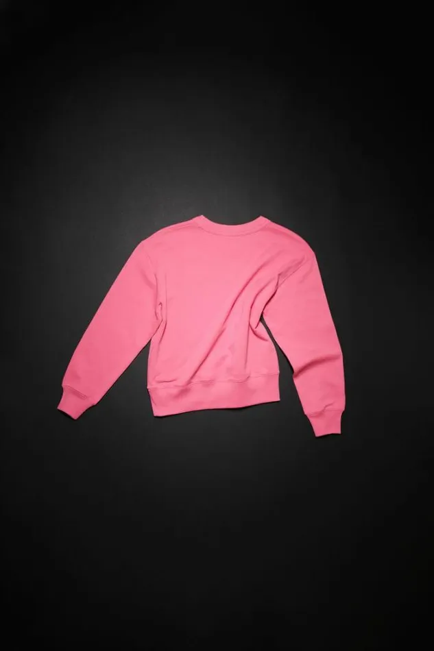 Acne Studios Children Woman Face Logo Sweater Bright Pink