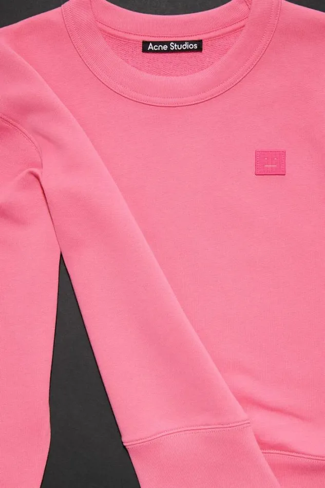 Acne Studios Children Woman Face Logo Sweater Bright Pink