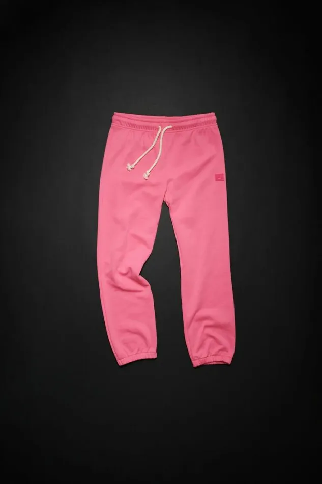 Acne Studios Children Woman Face Logo Sweatpants Bright Pink