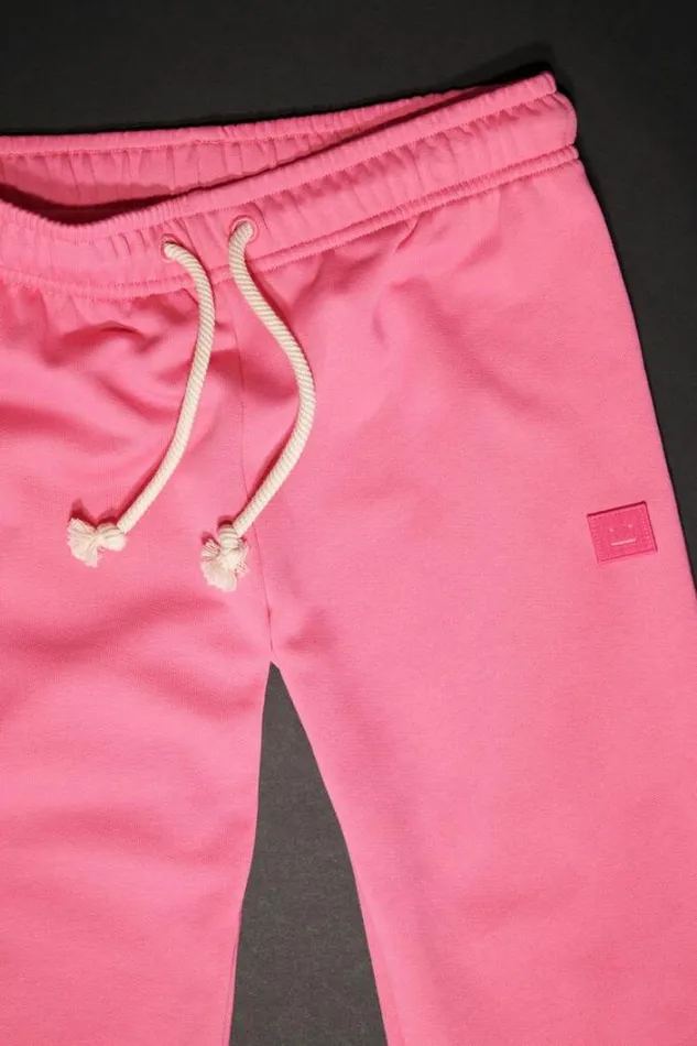Acne Studios Children Woman Face Logo Sweatpants Bright Pink