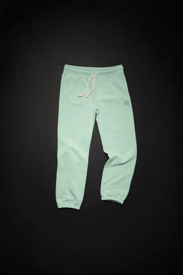 Acne Studios Children Woman Face Logo Sweatpants Soft Green