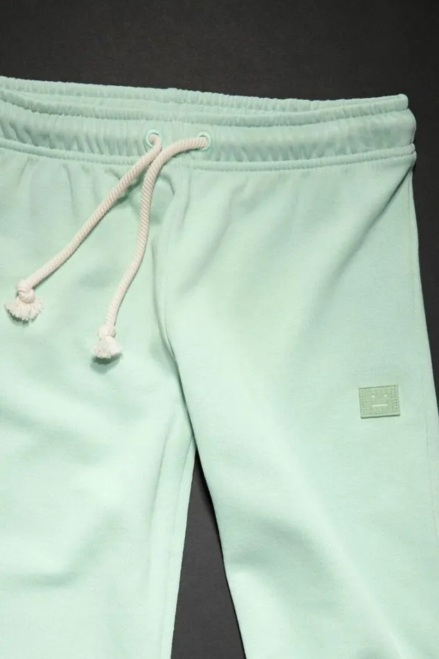Acne Studios Children Woman Face Logo Sweatpants Soft Green