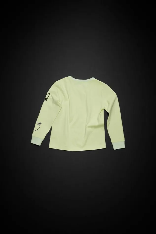 Acne Studios Children Woman Scribbles Long Sleeve Tshirt Flou Green