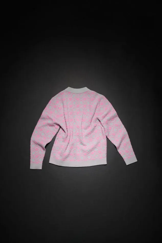 Acne Studios Children Woman Wool Blend Cardigan Bubble PinkSpring Green