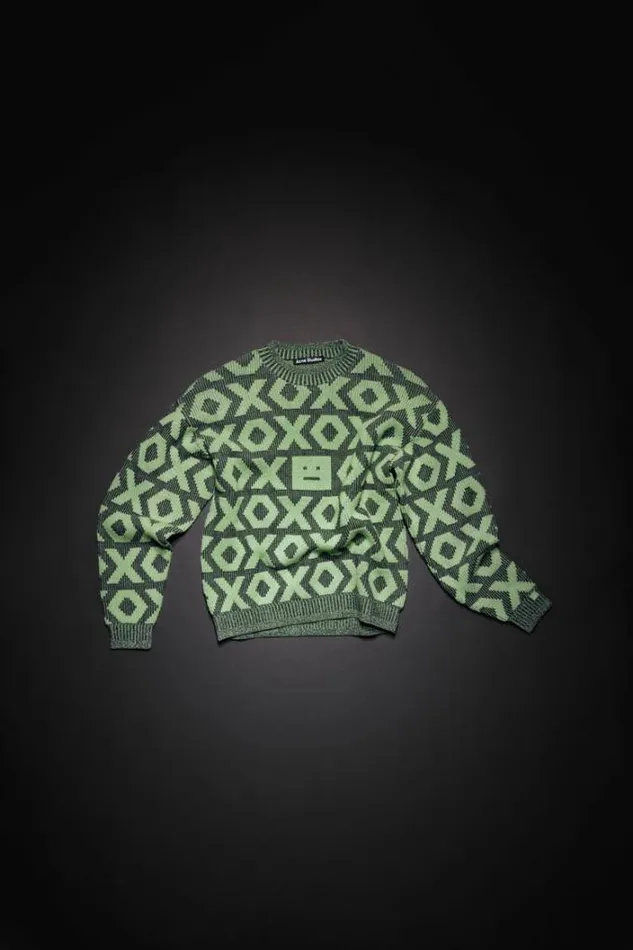Acne Studios Children Woman Wool Blend Jumper BlackSpring Green